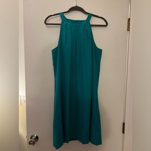 J.Crew Factory Circle-Neck Dress, “Turquoise Reef”